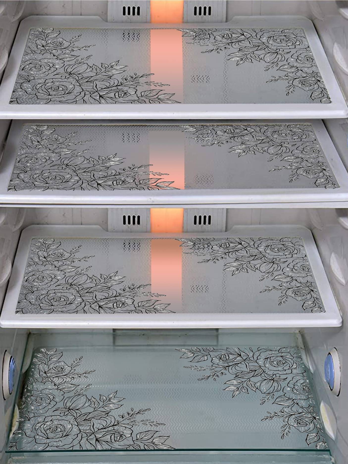     			DPA Collection PVC Abstract Printed Fridge Mats ( 44 29 ) Pack of 4 - Multicolor