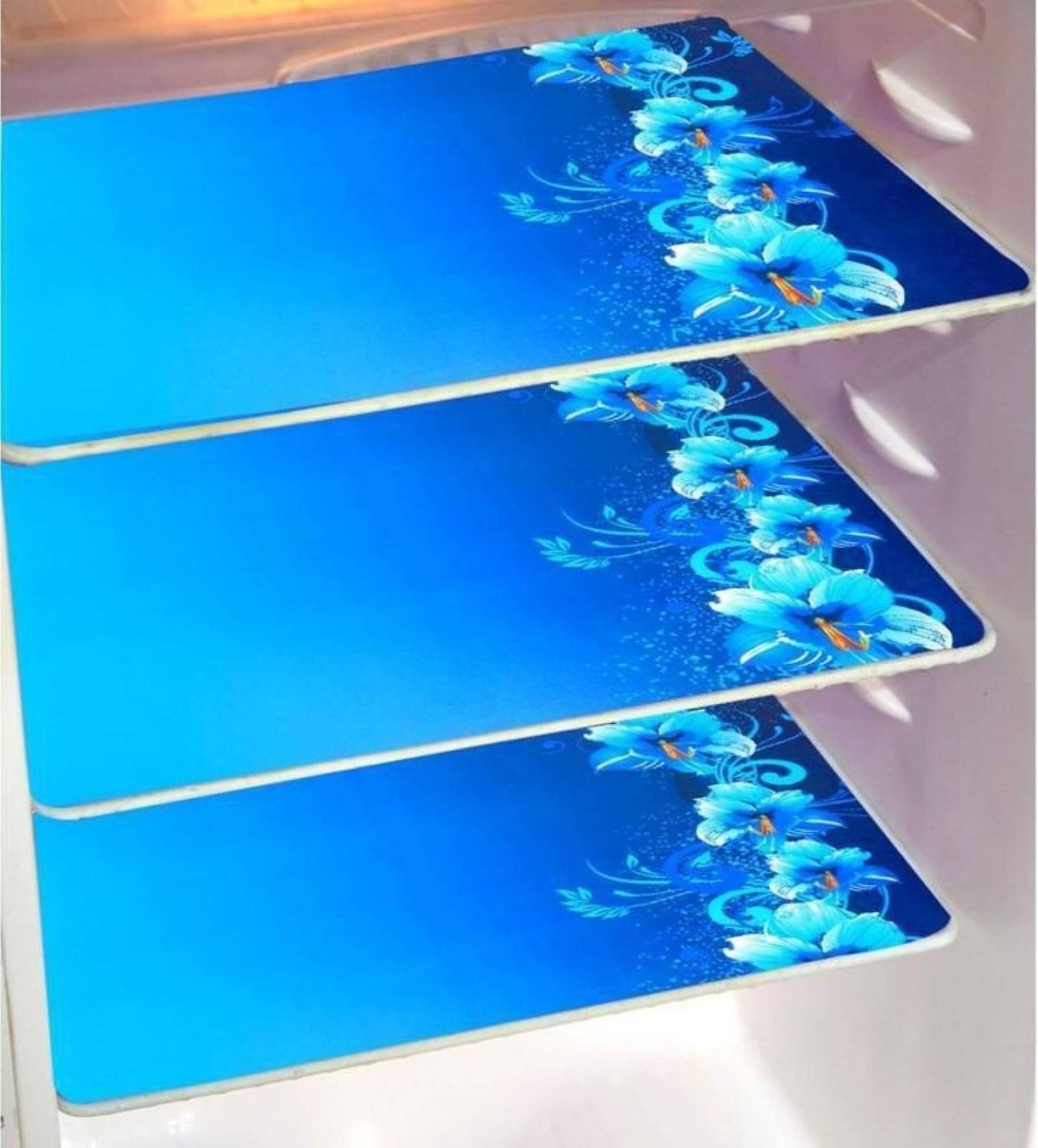 DPA Collection PVC Abstract Printed Fridge Mats ( 44 29 ) Pack of 3 - Blue DPA Collection PVC Abstract Printed Fridge Mats ( 44 29 ) Pack of 3 - Blue