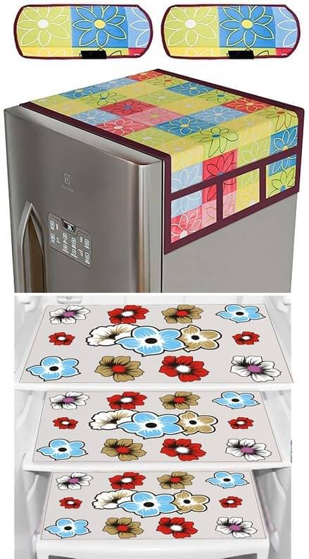 DPA Collection PVC Abstract Printed Fridge Covers ( 44 29 ) Pack of 1 - Blue DPA Collection PVC Abstract Printed Fridge Covers ( 44 29 ) Pack of 1 - Blue