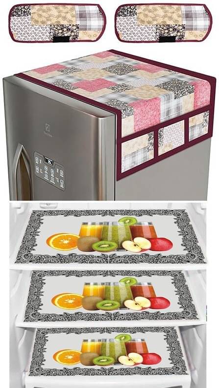 DPA Collection PVC Abstract Printed Fridge Covers ( 44 29 ) Pack of 1 - Green DPA Collection PVC Abstract Printed Fridge Covers ( 44 29 ) Pack of 1 - Green