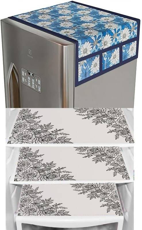 DPA Collection PVC Abstract Printed Fridge Covers ( 44 29 ) Pack of 6 - White DPA Collection PVC Abstract Printed Fridge Covers ( 44 29 ) Pack of 6 - White