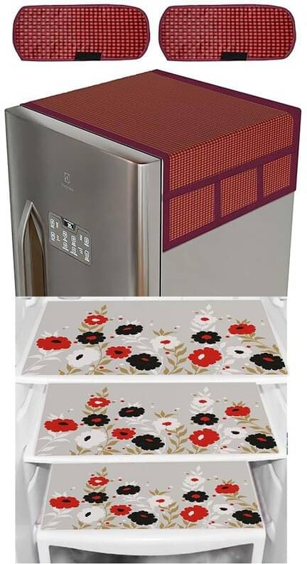 DPA Collection PVC Abstract Printed Fridge Covers ( 44 29 ) Pack of 1 - Red DPA Collection PVC Abstract Printed Fridge Covers ( 44 29 ) Pack of 1 - Red