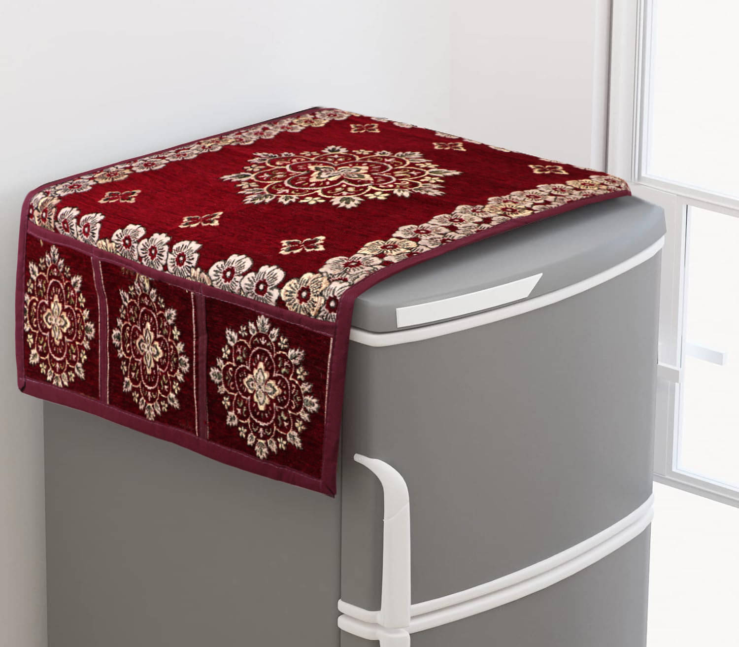 DPA Collection PVC Abstract Printed Fridge Covers ( 44 29 ) Pack of 1 - Maroon DPA Collection PVC Abstract Printed Fridge Covers ( 44 29 ) Pack of 1 - Maroon