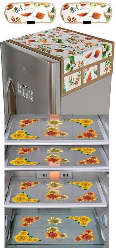 DPA Collection PVC Abstract Printed Fridge Covers ( 44 29 ) Pack of 1 - Yellow DPA Collection PVC Abstract Printed Fridge Covers ( 44 29 ) Pack of 1 - Yellow