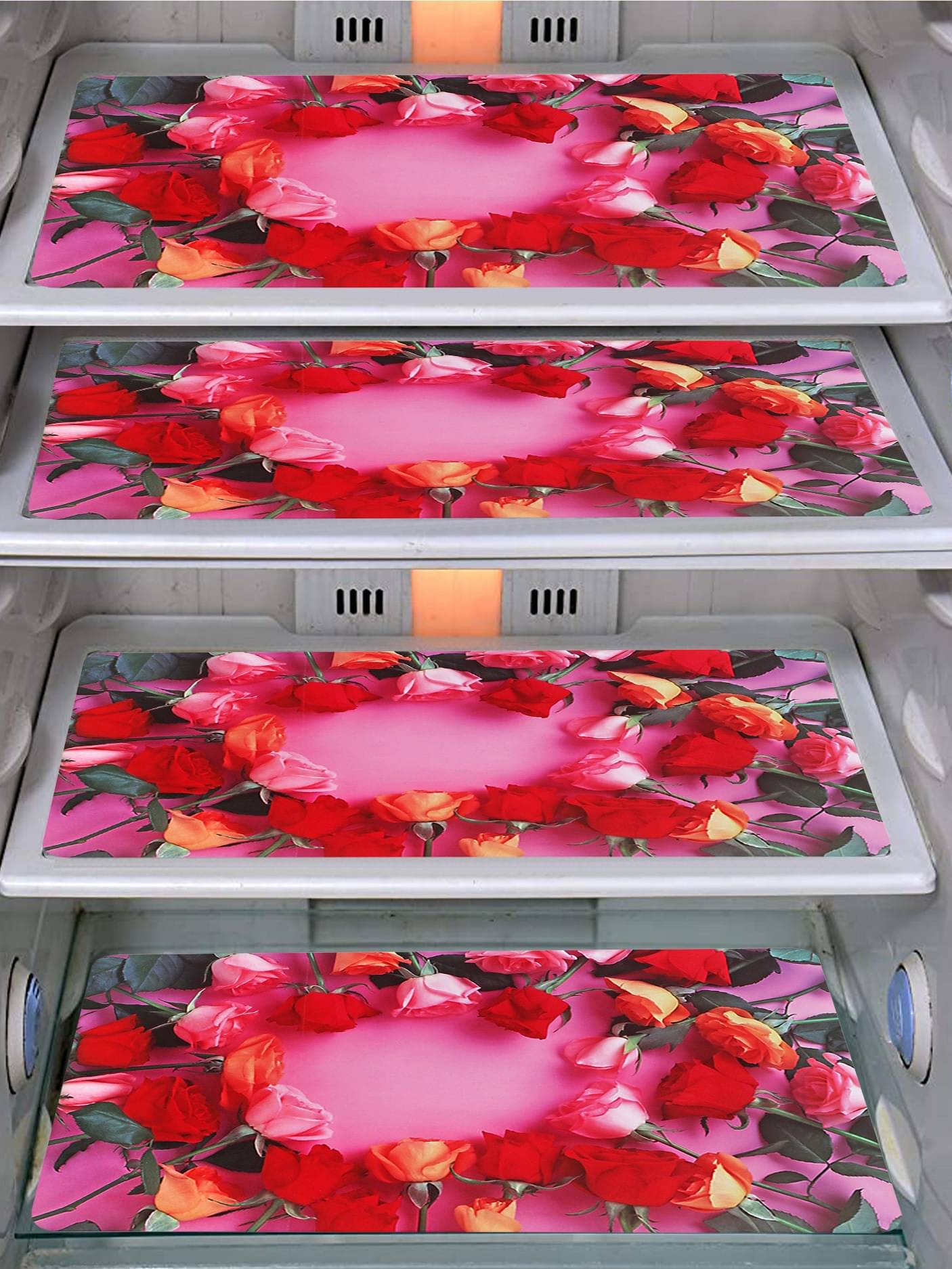 DPA Collection PVC Abstract Printed Fridge Mats ( 44 29 ) Pack of 4 - Red DPA Collection PVC Abstract Printed Fridge Mats ( 44 29 ) Pack of 4 - Red