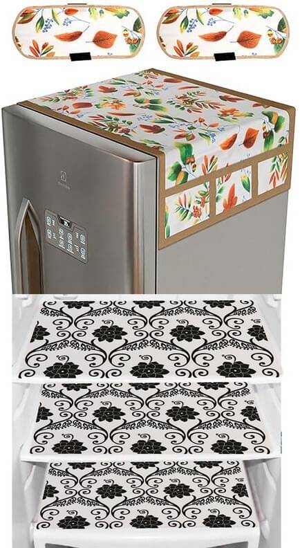 DPA Collection PVC Abstract Printed Fridge Covers ( 44 29 ) Pack of 1 - Black DPA Collection PVC Abstract Printed Fridge Covers ( 44 29 ) Pack of 1 - Black
