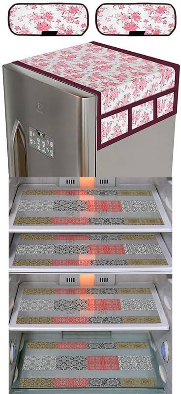     			DPA Collection PVC Abstract Printed Fridge Covers ( 44 29 ) Pack of 1 - Multicolor