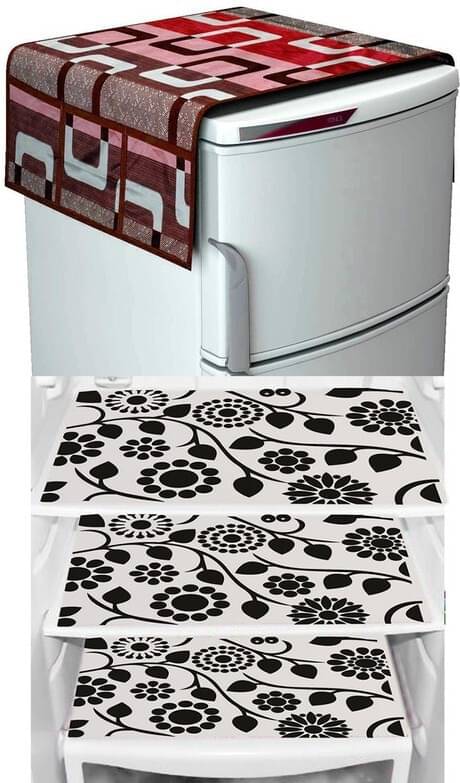 DPA Collection PVC Abstract Printed Fridge Covers ( 44 29 ) Pack of 1 - Black     			DPA Collection PVC Abstract Printed Fridge Covers ( 44 29 ) Pack of 1 - Black
