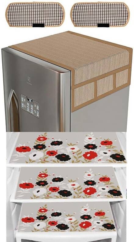 DPA Collection PVC Abstract Printed Fridge Covers ( 44 29 ) Pack of 1 - Red DPA Collection PVC Abstract Printed Fridge Covers ( 44 29 ) Pack of 1 - Red