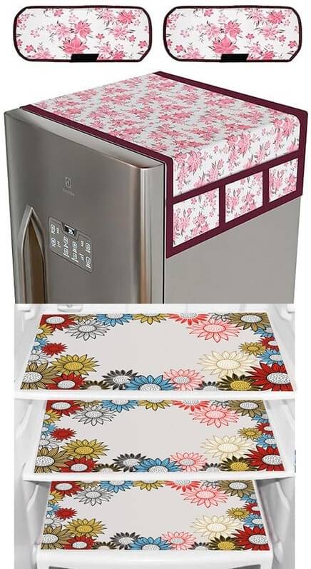     			DPA Collection PVC Abstract Printed Fridge Covers ( 44 29 ) Pack of 1 - Multicolor