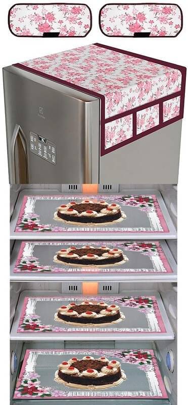     			DPA Collection PVC Abstract Printed Fridge Covers ( 44 29 ) Pack of 1 - Brown