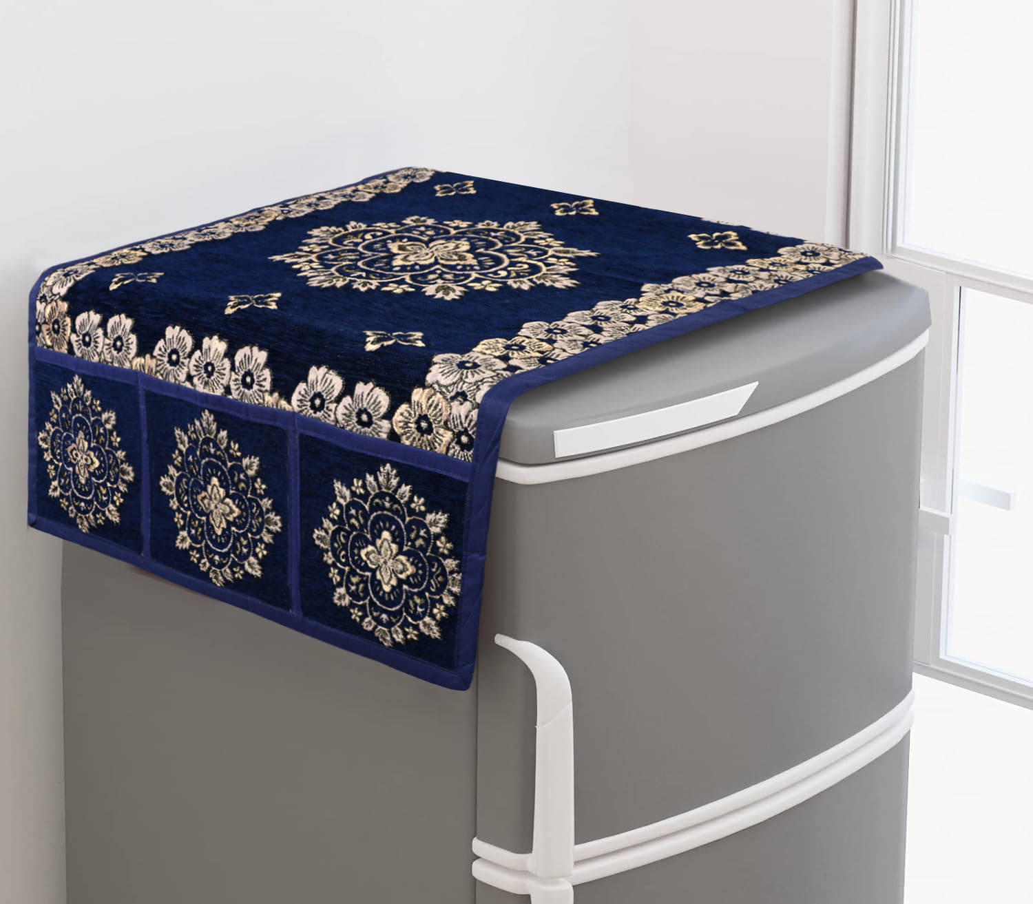 DPA Collection PVC Abstract Printed Fridge Covers ( 44 29 ) Pack of 1 - Blue DPA Collection PVC Abstract Printed Fridge Covers ( 44 29 ) Pack of 1 - Blue