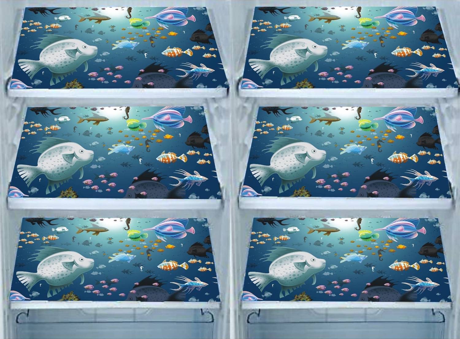DPA Collection PVC Abstract Printed Fridge Mats ( 44 29 ) Pack of 6 - Blue DPA Collection PVC Abstract Printed Fridge Mats ( 44 29 ) Pack of 6 - Blue