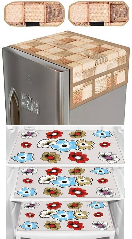 DPA Collection PVC Abstract Printed Fridge Covers ( 44 29 ) Pack of 1 - Blue DPA Collection PVC Abstract Printed Fridge Covers ( 44 29 ) Pack of 1 - Blue