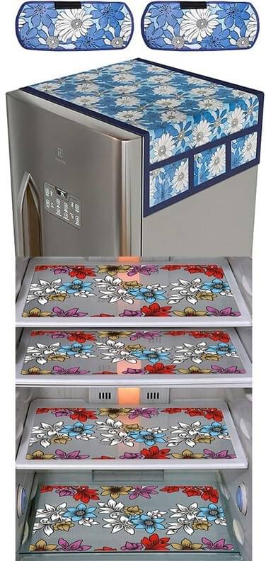 DPA Collection PVC Abstract Printed Fridge Covers ( 44 29 ) Pack of 1 - Blue DPA Collection PVC Abstract Printed Fridge Covers ( 44 29 ) Pack of 1 - Blue