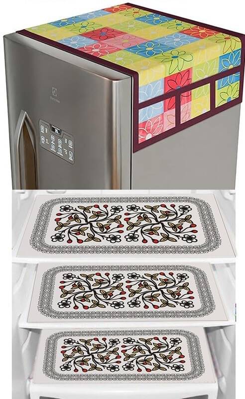 DPA Collection PVC Abstract Printed Fridge Covers ( 44 29 ) Pack of 1 - Black     			DPA Collection PVC Abstract Printed Fridge Covers ( 44 29 ) Pack of 1 - Black