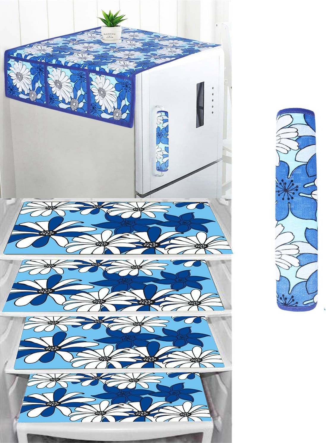     			DPA Collection PVC Abstract Printed Fridge Mats ( 44 29 ) Pack of 1 - Multicolor