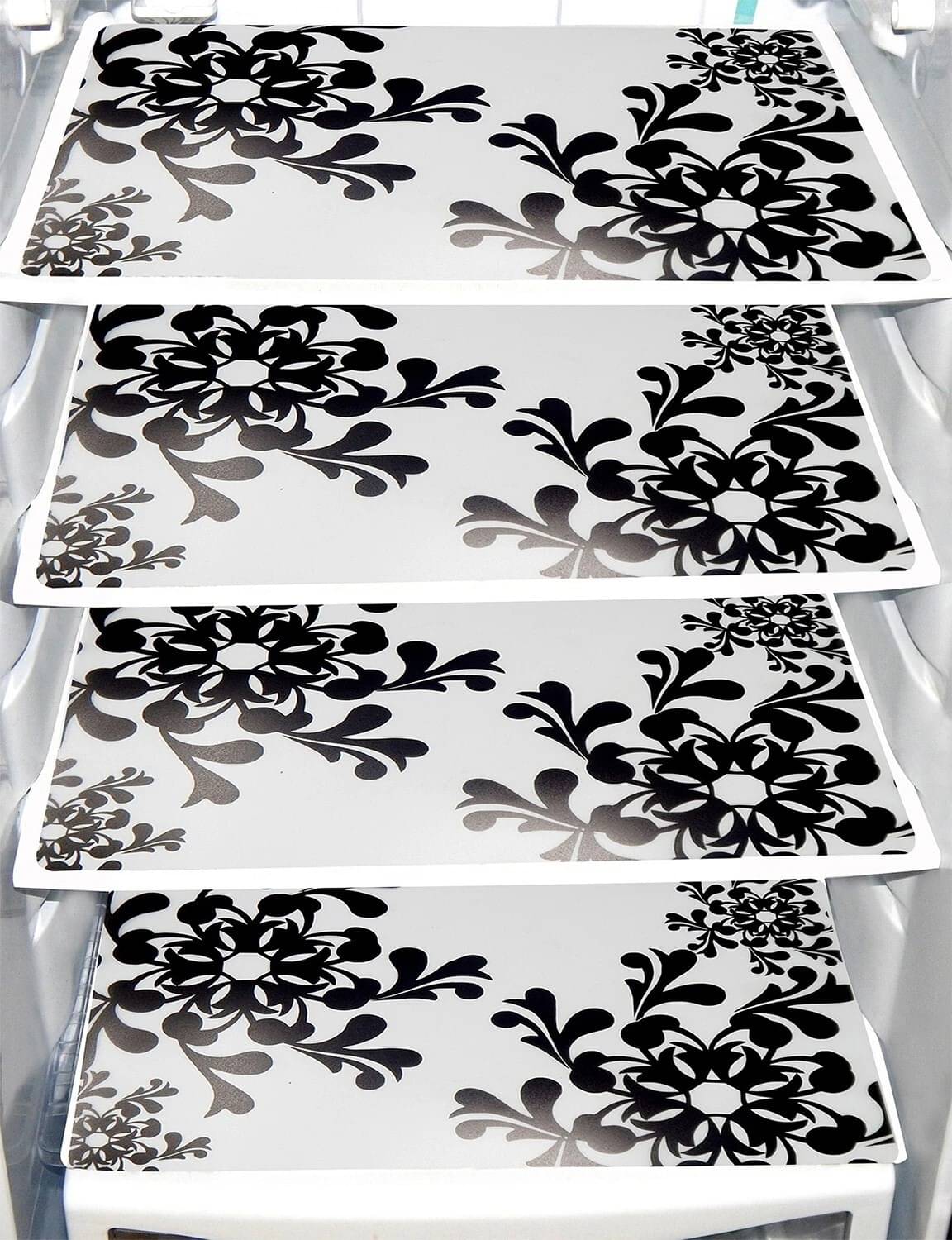 DPA Collection PVC Abstract Printed Fridge Mats ( 44 29 ) Pack of 4 - White DPA Collection PVC Abstract Printed Fridge Mats ( 44 29 ) Pack of 4 - White