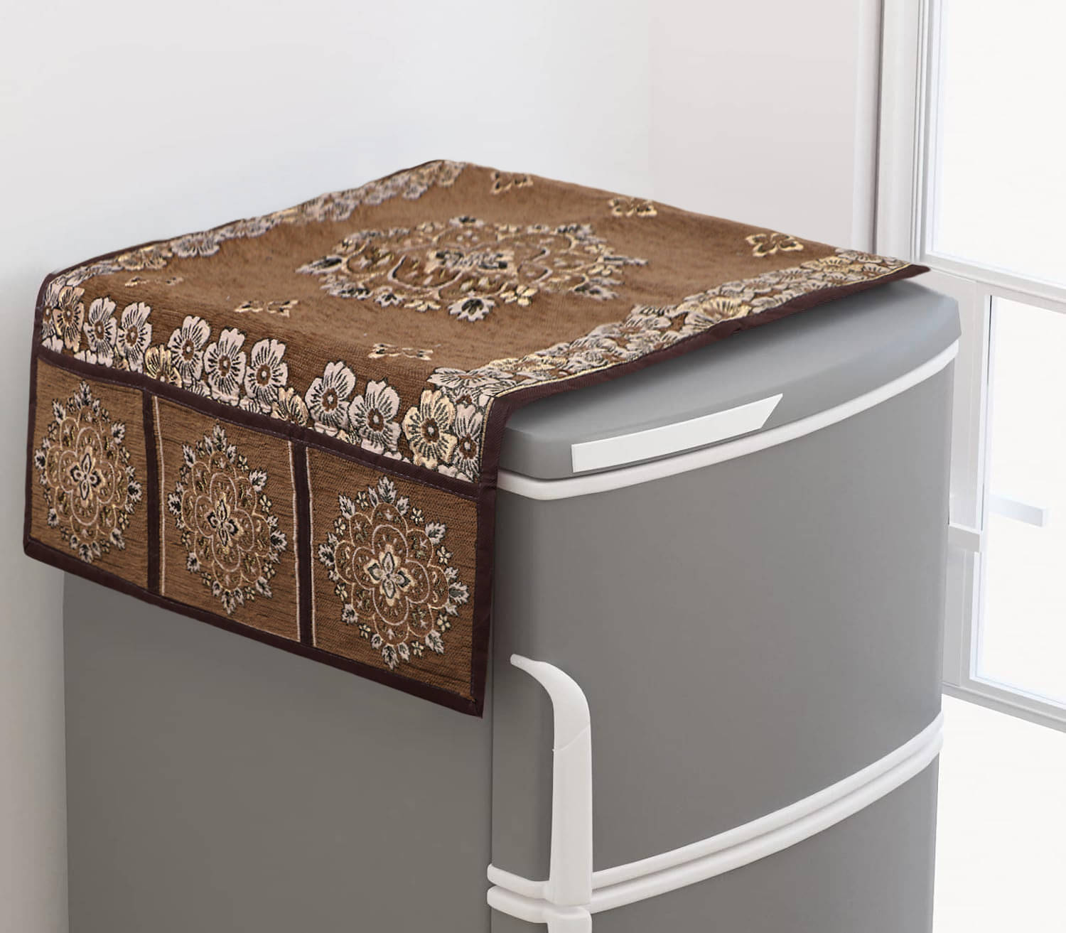 DPA Collection PVC Abstract Printed Fridge Covers ( 44 29 ) Pack of 1 - Brown DPA Collection PVC Abstract Printed Fridge Covers ( 44 29 ) Pack of 1 - Brown