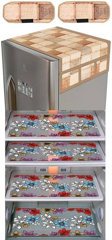 DPA Collection PVC Abstract Printed Fridge Covers ( 44 29 ) Pack of 1 - Blue DPA Collection PVC Abstract Printed Fridge Covers ( 44 29 ) Pack of 1 - Blue