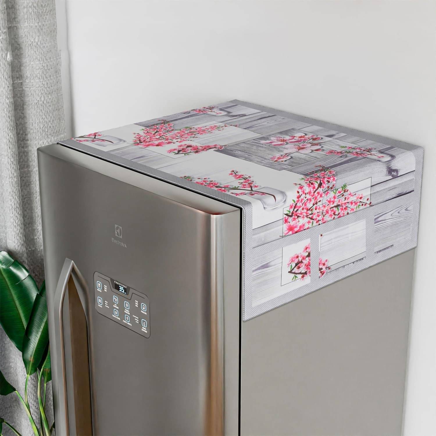     			DPA Collection PVC Abstract Printed Fridge Covers ( 44 29 ) Pack of 1 - Gray