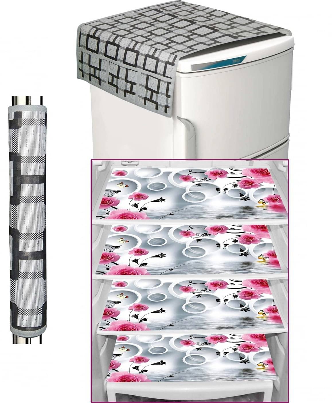 DPA Collection PVC Abstract Printed Fridge Covers ( 44 29 ) Pack of 7 - Black     			DPA Collection PVC Abstract Printed Fridge Covers ( 44 29 ) Pack of 7 - Black