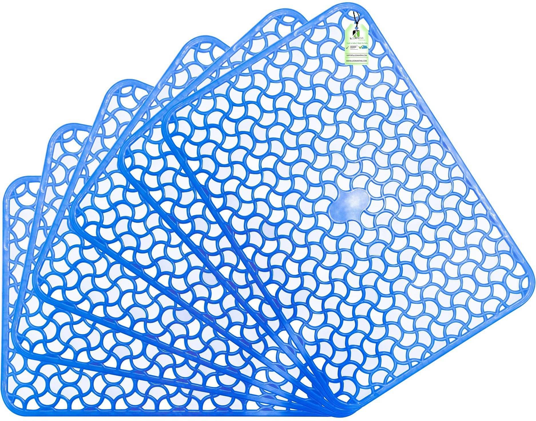     			DPA Collection PVC Abstract Printed Fridge Mats ( 44 29 ) Pack of 6 - Blue