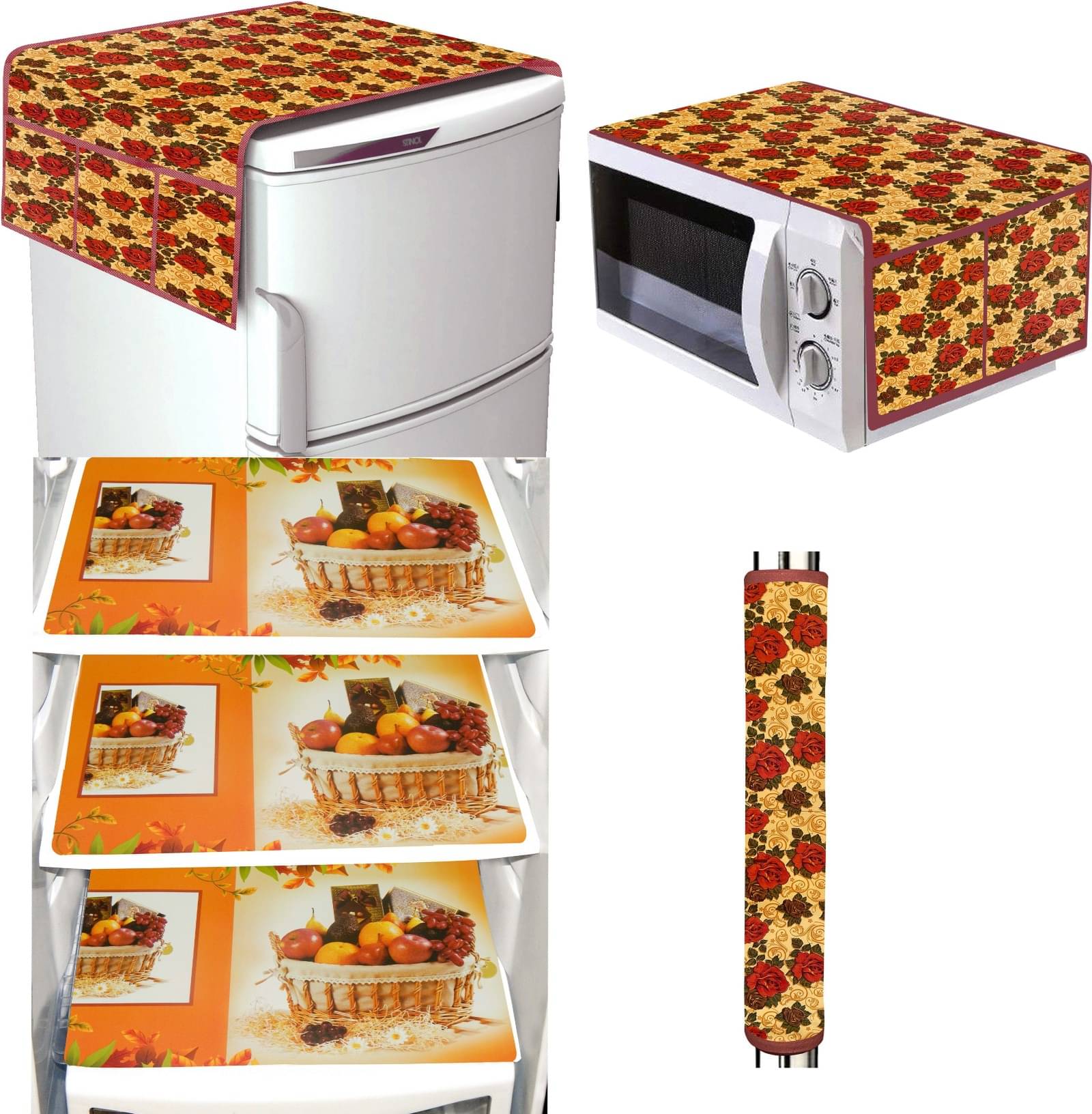     			DPA Collection PVC Abstract Printed Fridge Covers ( 44 29 ) Pack of 6 - Multicolor