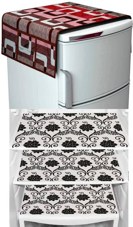 DPA Collection PVC Abstract Printed Fridge Covers ( 44 29 ) Pack of 1 - Black     			DPA Collection PVC Abstract Printed Fridge Covers ( 44 29 ) Pack of 1 - Black