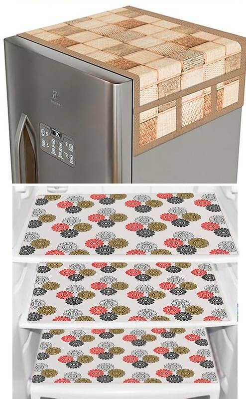DPA Collection PVC Abstract Printed Fridge Covers ( 44 29 ) Pack of 1 - Orange DPA Collection PVC Abstract Printed Fridge Covers ( 44 29 ) Pack of 1 - Orange