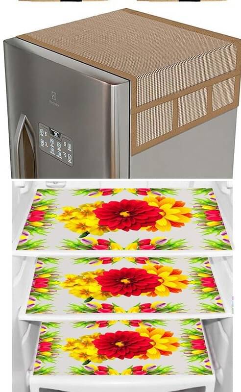 DPA Collection PVC Abstract Printed Fridge Covers ( 44 29 ) Pack of 1 - Green DPA Collection PVC Abstract Printed Fridge Covers ( 44 29 ) Pack of 1 - Green
