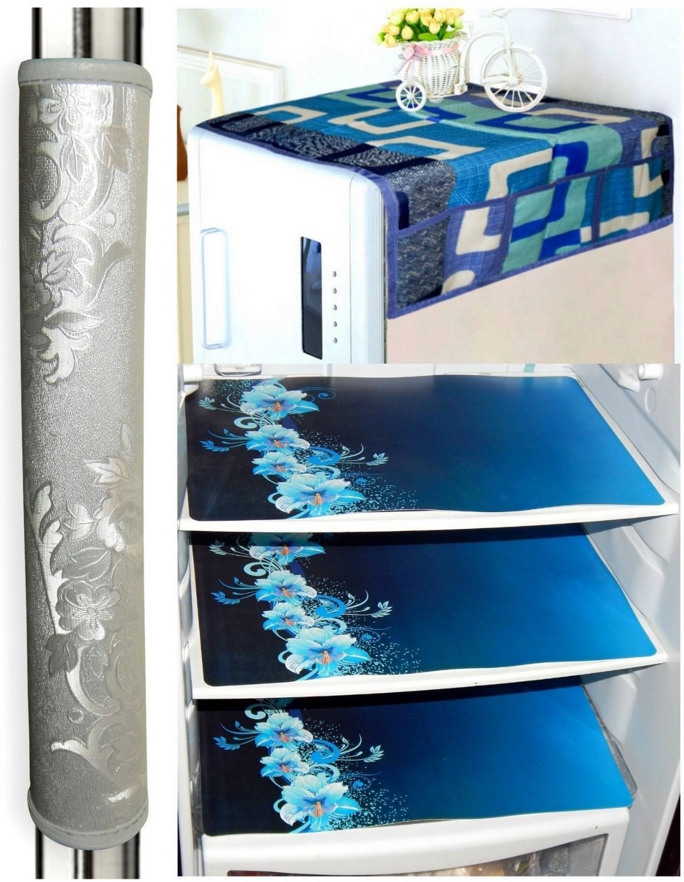     			DPA Collection PVC Abstract Printed Fridge Mats ( 44 29 ) Pack of 5 - Multicolor