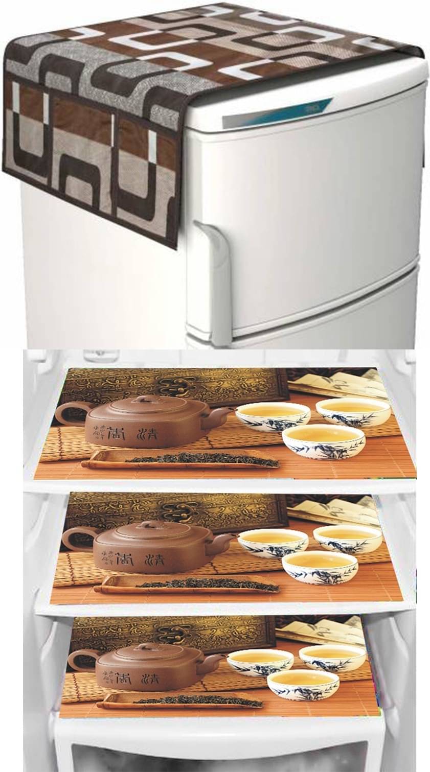 DPA Collection PVC Abstract Printed Fridge Mats ( 44 29 ) Pack of 1 - Brown DPA Collection PVC Abstract Printed Fridge Mats ( 44 29 ) Pack of 1 - Brown