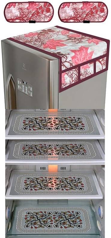 DPA Collection PVC Abstract Printed Fridge Covers ( 44 29 ) Pack of 1 - Black     			DPA Collection PVC Abstract Printed Fridge Covers ( 44 29 ) Pack of 1 - Black
