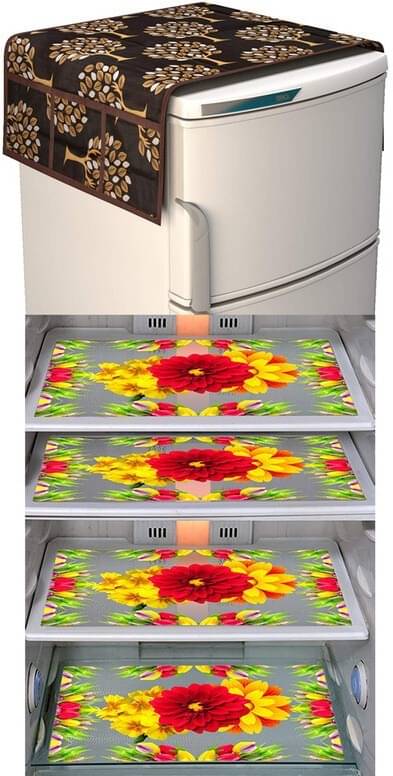 DPA Collection PVC Abstract Printed Fridge Covers ( 44 29 ) Pack of 1 - Yellow DPA Collection PVC Abstract Printed Fridge Covers ( 44 29 ) Pack of 1 - Yellow