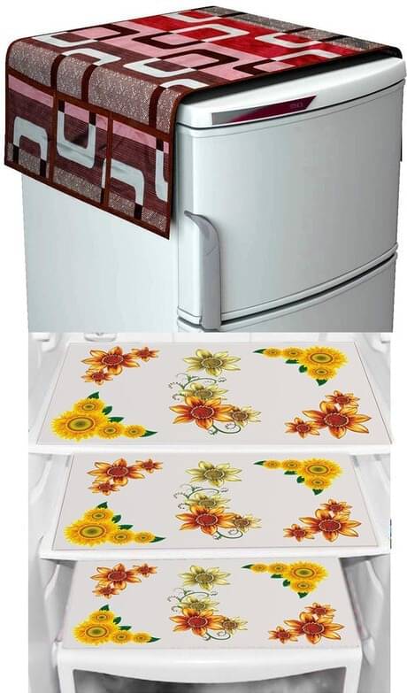 DPA Collection PVC Abstract Printed Fridge Covers ( 44 29 ) Pack of 1 - Yellow DPA Collection PVC Abstract Printed Fridge Covers ( 44 29 ) Pack of 1 - Yellow