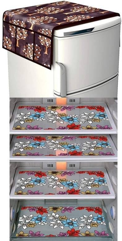DPA Collection PVC Abstract Printed Fridge Covers ( 44 29 ) Pack of 1 - Blue DPA Collection PVC Abstract Printed Fridge Covers ( 44 29 ) Pack of 1 - Blue
