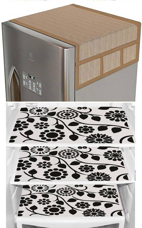 DPA Collection PVC Abstract Printed Fridge Covers ( 44 29 ) Pack of 1 - Black     			DPA Collection PVC Abstract Printed Fridge Covers ( 44 29 ) Pack of 1 - Black