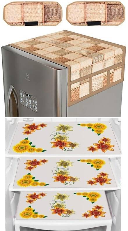 DPA Collection PVC Abstract Printed Fridge Covers ( 44 29 ) Pack of 1 - Yellow DPA Collection PVC Abstract Printed Fridge Covers ( 44 29 ) Pack of 1 - Yellow