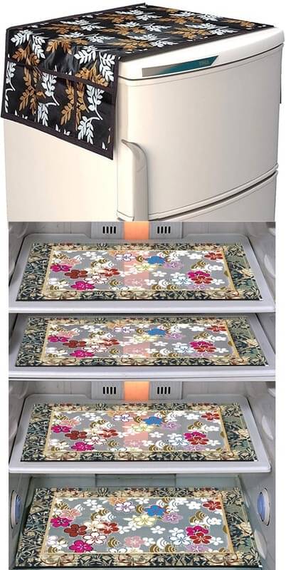     			DPA Collection PVC Abstract Printed Fridge Covers ( 44 29 ) Pack of 1 - Multicolor
