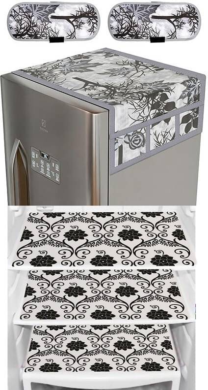 DPA Collection PVC Abstract Printed Fridge Covers ( 44 29 ) Pack of 1 - Black     			DPA Collection PVC Abstract Printed Fridge Covers ( 44 29 ) Pack of 1 - Black