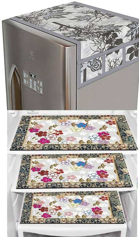     			DPA Collection PVC Abstract Printed Fridge Covers ( 44 29 ) Pack of 1 - Multicolor