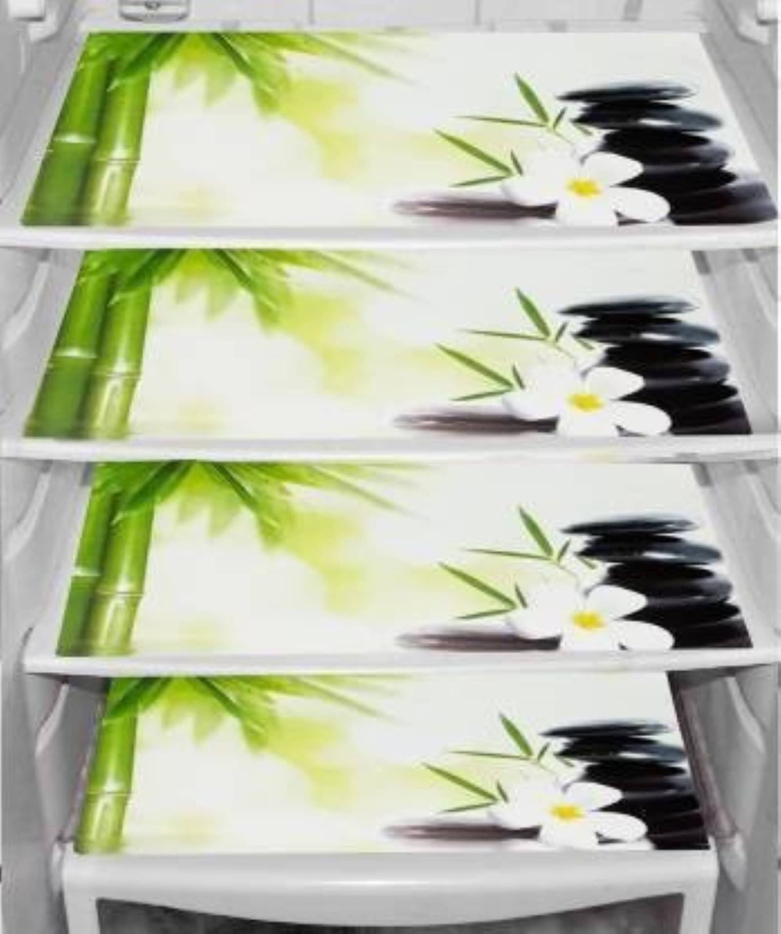     			DPA Collection PVC Abstract Printed Fridge Mats ( 44 29 ) Pack of 4 - Green