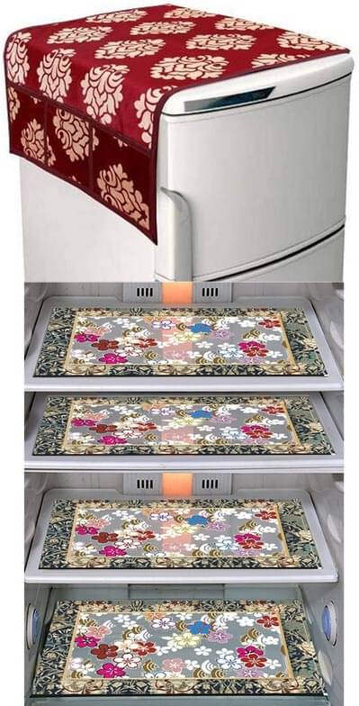     			DPA Collection PVC Abstract Printed Fridge Covers ( 44 29 ) Pack of 1 - Multicolor