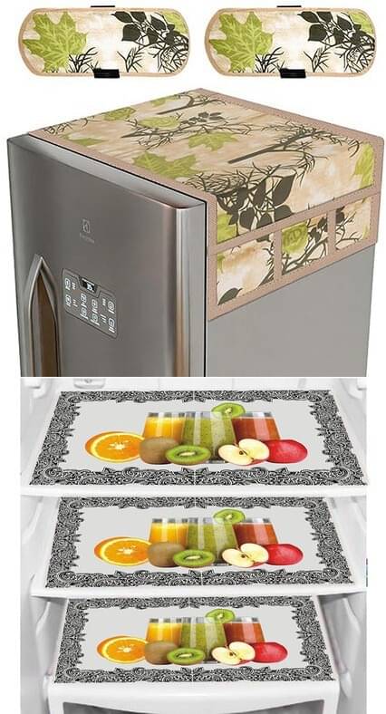 DPA Collection PVC Abstract Printed Fridge Covers ( 44 29 ) Pack of 1 - Green DPA Collection PVC Abstract Printed Fridge Covers ( 44 29 ) Pack of 1 - Green