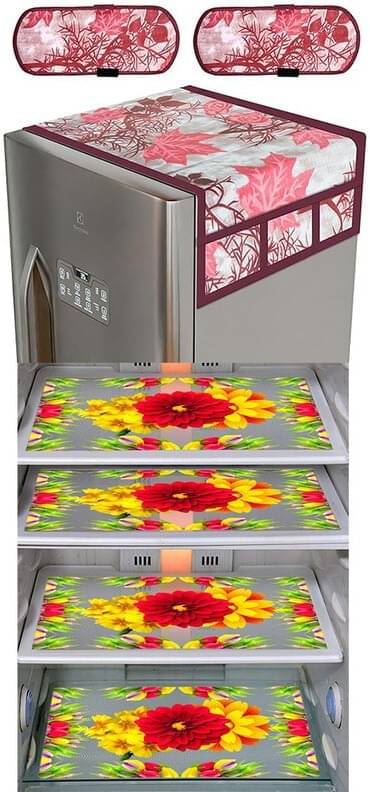 DPA Collection PVC Abstract Printed Fridge Covers ( 44 29 ) Pack of 1 - Yellow DPA Collection PVC Abstract Printed Fridge Covers ( 44 29 ) Pack of 1 - Yellow
