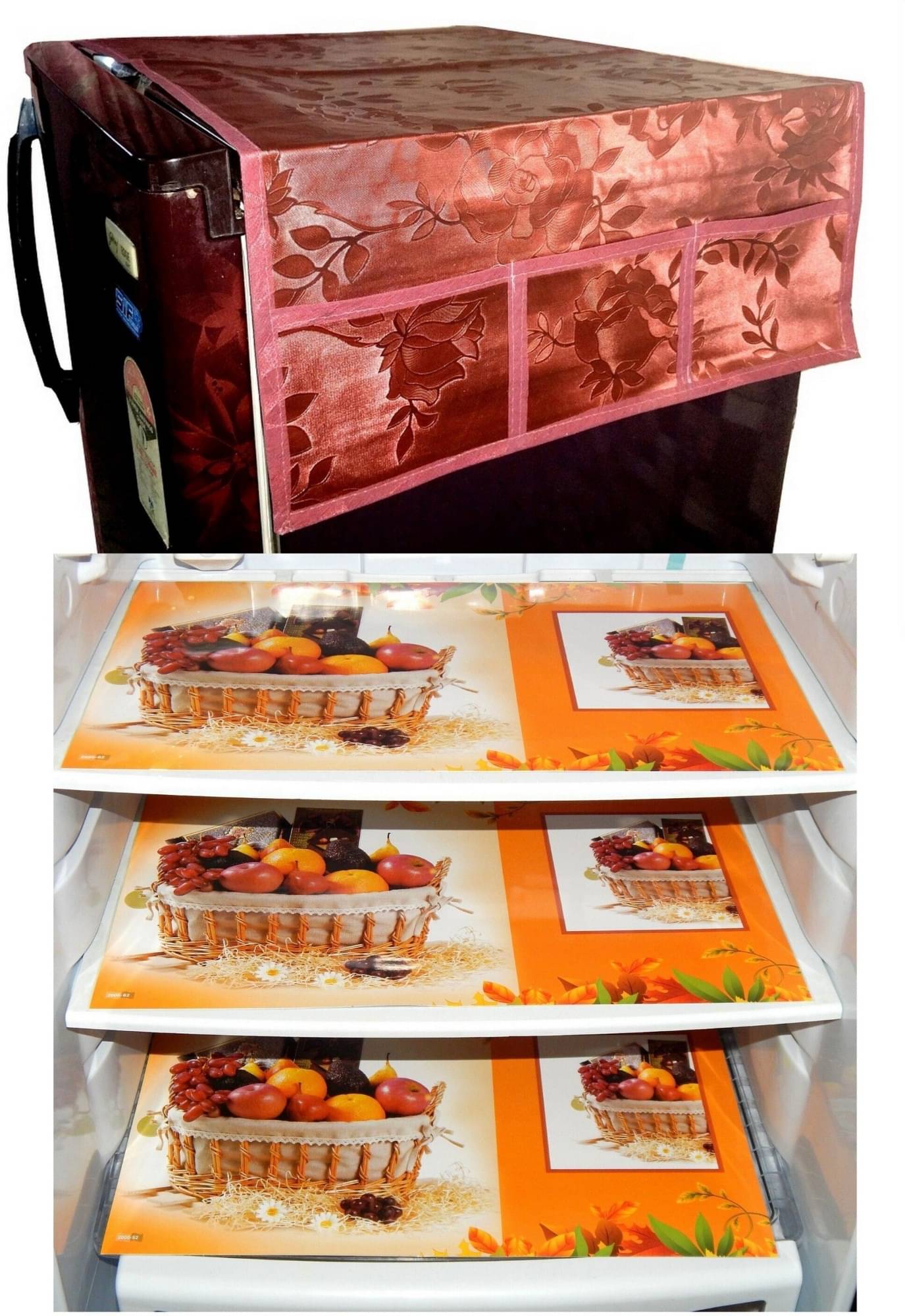     			DPA Collection PVC Abstract Printed Fridge Covers ( 44 29 ) Pack of 4 - Multicolor