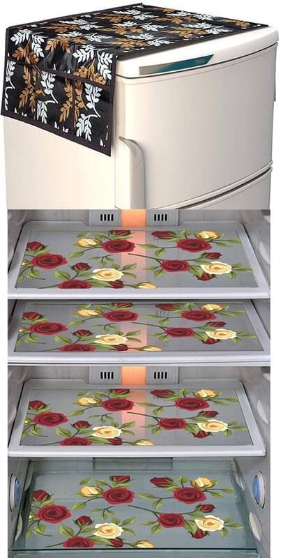 DPA Collection PVC Abstract Printed Fridge Covers ( 44 29 ) Pack of 1 - Beige DPA Collection PVC Abstract Printed Fridge Covers ( 44 29 ) Pack of 1 - Beige