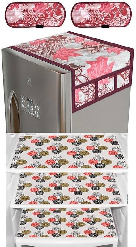 DPA Collection PVC Abstract Printed Fridge Covers ( 44 29 ) Pack of 1 - Orange DPA Collection PVC Abstract Printed Fridge Covers ( 44 29 ) Pack of 1 - Orange