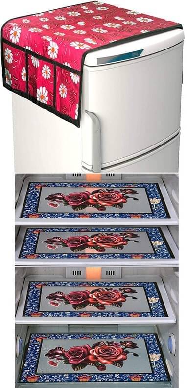 DPA Collection PVC Abstract Printed Fridge Covers ( 44 29 ) Pack of 1 - Blue DPA Collection PVC Abstract Printed Fridge Covers ( 44 29 ) Pack of 1 - Blue